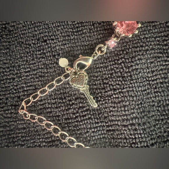 Betsey Johnson Pink Crystal Bows Jewel Gold Cupcake Stone Necklace - Picture 4 of 6